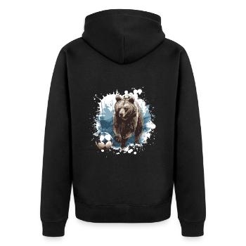 Équipe sportive de football de l’ours - Veste à capuche bio Premium Unisexe - noir - Dos - Nico (187cm)