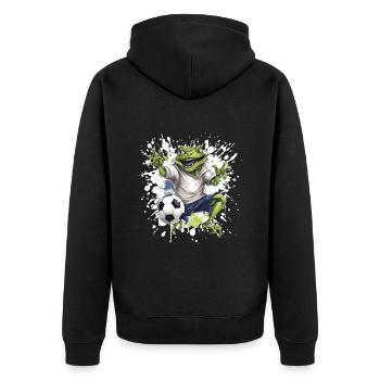 Équipe sportive de football grenouille - Veste à capuche bio Premium Unisexe - noir - Dos - Nico (187cm)