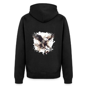 Adler Soccer Sports Team - Unisex Premium Organic Zip Hoodie - black - Back - Nico (187cm)