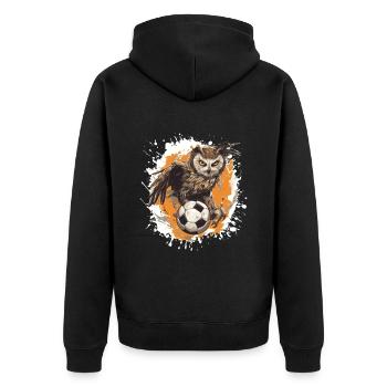 Équipe sportive de football Owl - Veste à capuche bio Premium Unisexe - noir - Dos - Nico (187cm)
