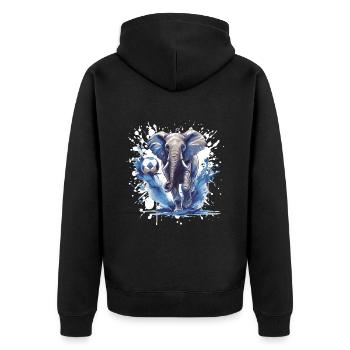Équipe sportive de football éléphant - Veste à capuche bio Premium Unisexe - noir - Dos - Nico (187cm)