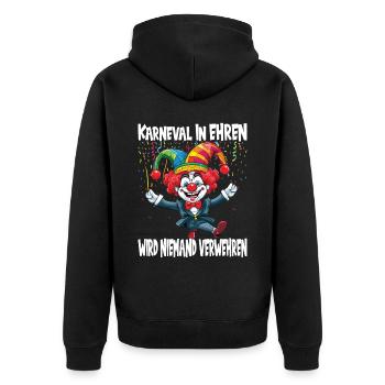Karneval Kostüm Fasching Fastnacht - Unisex Premium Bio Zip Hoodie - Schwarz - Hinten - Nico (187cm)