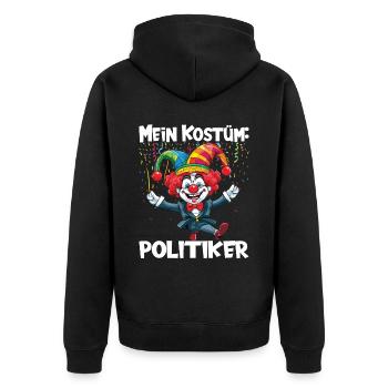 Karneval Kostüm Fasching Fastnacht - Unisex Premium Bio Zip Hoodie - Schwarz - Hinten - Nico (187cm)