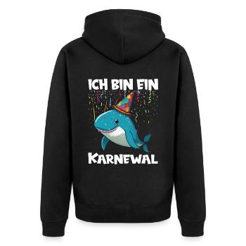 Karneval Kostüm Fasching Fastnacht - Unisex Premium Bio Zip Hoodie - Schwarz - Hinten - Nico (187cm)