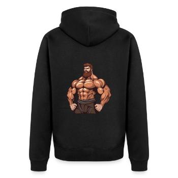 Workout Bodybuilder Gym Muscles Bodybuilding - Unisex Premium Organic Zip Hoodie - black - Back - Nico (187cm)