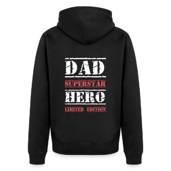Meilleur Papa Star Papa Papa Papa - Veste à capuche bio Premium Unisexe - noir - Dos - Nico (187cm)