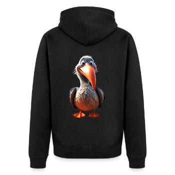 Pelican Waterfowl Pelican Gift Cute Pelicans - Unisex Premium Organic Zip Hoodie - black - Back - Nico (187cm)