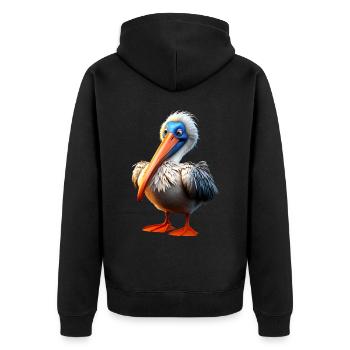 Pelican Waterfowl Pelican Gift Cute Pelicans - Unisex Premium Organic Zip Hoodie - black - Back - Nico (187cm)