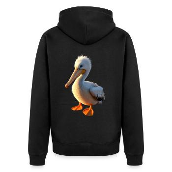 Pelican Waterfowl Pelican Gift Cute Pelicans - Unisex Premium Organic Zip Hoodie - black - Back - Nico (187cm)