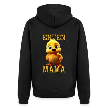 Ducks Mom Mother's Day Cute Ducklings Mother Duck - Unisex Premium Organic Zip Hoodie - black - Back - Nico (187cm)