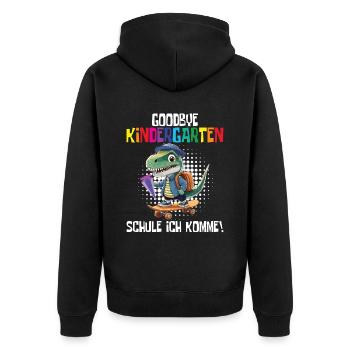 School child 2024 School enrolment 2024 Back to school - Unisex Premium Organic Zip Hoodie - black - Back - Nico (187cm)