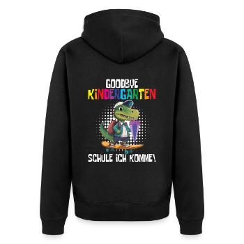 School child 2024 School enrolment 2024 Back to school - Unisex Premium Organic Zip Hoodie - black - Back - Nico (187cm)