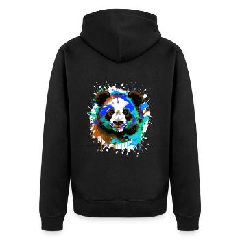 Portrait De Tête De Panda Coloré - Veste à capuche bio Premium Unisexe - noir - Dos - Nico (187cm)