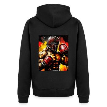 Spartaner Boxer Kämpfer Gladiator Boxing - Unisex Premium Bio Zip Hoodie - Schwarz - Hinten - Nico (187cm)