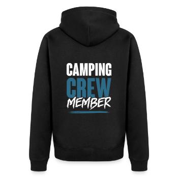 Camping crew - Unisex Premium Organic Zip Hoodie - black - Back - Nico (187cm)