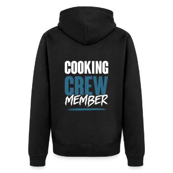 Cooking Crew - Unisex Premium Bio Zip Hoodie - Schwarz - Hinten - Nico (187cm)