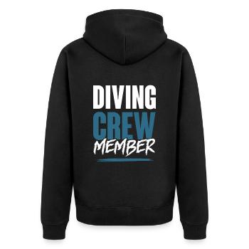 Diving Crew - Unisex Premium Organic Zip Hoodie - black - Back - Nico (187cm)
