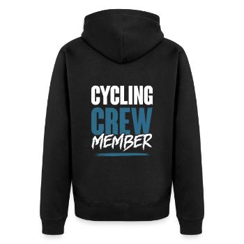 Cycling Crew - Unisex Premium Bio Zip Hoodie - Schwarz - Hinten - Nico (187cm)