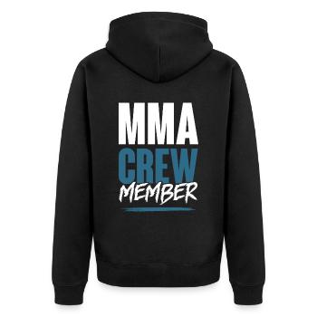 Mma Crew - Unisex Premium Bio Zip Hoodie - Schwarz - Hinten - Nico (187cm)