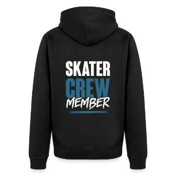 Skater Crew - Unisex Premium Bio Zip Hoodie - Schwarz - Hinten - Nico (187cm)