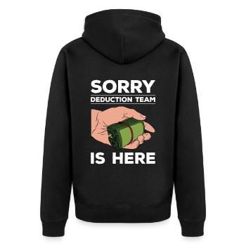 Steuerzahler Finanzamt Steuer zahlen - Unisex Premium Bio Zip Hoodie - Schwarz - Hinten - Nico (187cm)