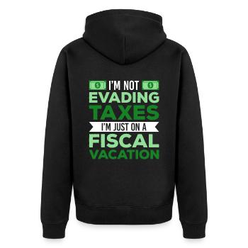 Steuerzahler Finanzamt Steuer zahlen - Unisex Premium Bio Zip Hoodie - Schwarz - Hinten - Nico (187cm)