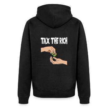 Steuerzahler Finanzamt Steuer zahlen - Unisex Premium Bio Zip Hoodie - Schwarz - Hinten - Nico (187cm)