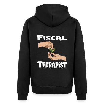 Steuerzahler Finanzamt Steuer zahlen - Unisex Premium Bio Zip Hoodie - Schwarz - Hinten - Nico (187cm)
