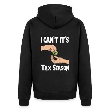 Steuerzahler Finanzamt Steuer zahlen - Unisex Premium Bio Zip Hoodie - Schwarz - Hinten - Nico (187cm)