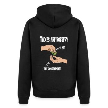 Steuerzahler Finanzamt Steuer zahlen - Unisex Premium Bio Zip Hoodie - Schwarz - Hinten - Nico (187cm)