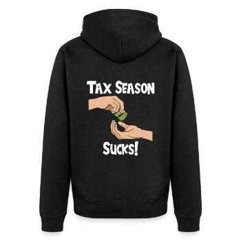 Steuerzahler Finanzamt Steuer zahlen - Unisex Premium Bio Zip Hoodie - Schwarz - Hinten - Nico (187cm)