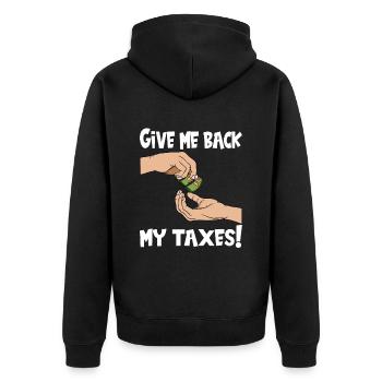 Steuerzahler Finanzamt Steuer zahlen - Unisex Premium Bio Zip Hoodie - Schwarz - Hinten - Nico (187cm)