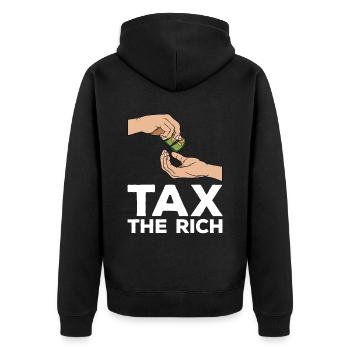 Steuerzahler Finanzamt Steuer zahlen - Unisex Premium Bio Zip Hoodie - Schwarz - Hinten - Nico (187cm)