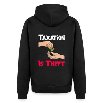 Steuerzahler Finanzamt Steuer zahlen - Unisex Premium Bio Zip Hoodie - Schwarz - Hinten - Nico (187cm)