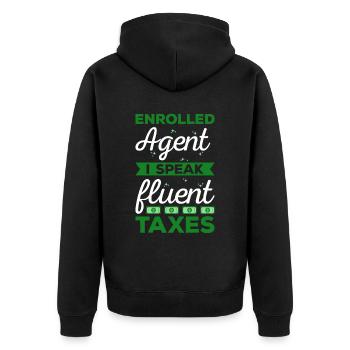Le bureau des impôts des contribuables paie des impôts - Veste à capuche bio Premium Unisexe - noir - Dos - Nico (187cm)