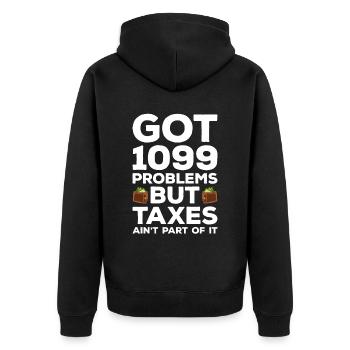 Steuerzahler Finanzamt Steuer zahlen - Unisex Premium Bio Zip Hoodie - Schwarz - Hinten - Nico (187cm)
