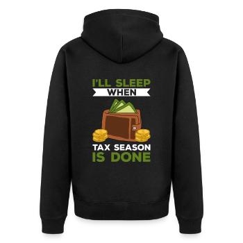 Steuerzahler Finanzamt Steuer zahlen - Unisex Premium Bio Zip Hoodie - Schwarz - Hinten - Nico (187cm)