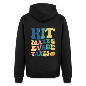 Steuerzahler Finanzamt Steuer zahlen - Unisex Premium Bio Zip Hoodie - Schwarz - Hinten - Nico (187cm)