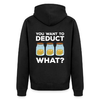 Steuerzahler Finanzamt Steuer zahlen - Unisex Premium Bio Zip Hoodie - Schwarz - Hinten - Nico (187cm)