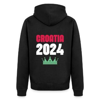 Jours fériés Croatie 2024 - Veste à capuche bio Premium Unisexe - noir - Dos - Nico (187cm)