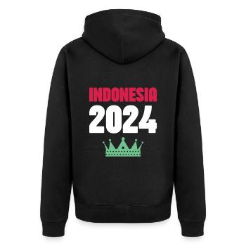 Jours fériés Indonésie 2024 - Veste à capuche bio Premium Unisexe - noir - Dos - Nico (187cm)