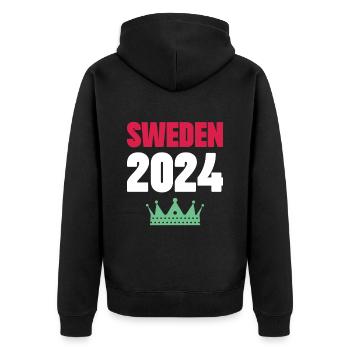 Jours fériés Suède 2024 - Veste à capuche bio Premium Unisexe - noir - Dos - Nico (187cm)