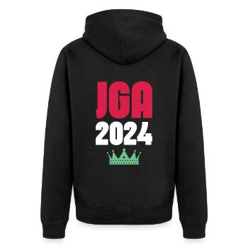 Jga 2024 Junggesellenabschied - Unisex Premium Bio Zip Hoodie - Schwarz - Hinten - Nico (187cm)