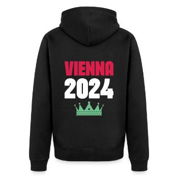 Vienna 2024 Vienna Holidays - Unisex Premium Organic Zip Hoodie - black - Back - Nico (187cm)
