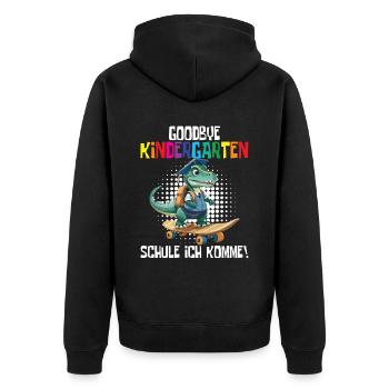 Inscription à l’école Dino Retour à l’école - Veste à capuche bio Premium Unisexe - noir - Dos - Nico (187cm)