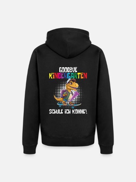 School Enrollment Dino Back to School - Unisex Premium Organic Zip Hoodie - black