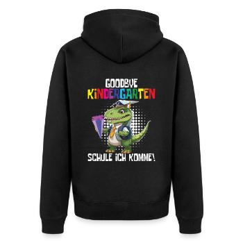 Inscription à l’école Dino Retour à l’école - Veste à capuche bio Premium Unisexe - noir - Dos - Nico (187cm)