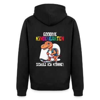 Inscription à l’école Dino Retour à l’école - Veste à capuche bio Premium Unisexe - noir - Dos - Nico (187cm)
