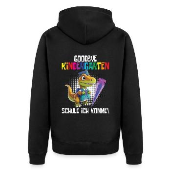 Inscription à l’école Dino Retour à l’école - Veste à capuche bio Premium Unisexe - noir - Dos - Nico (187cm)