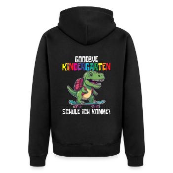 School Enrollment Dino Back to School - Unisex Premium Organic Zip Hoodie - black - Back - Nico (187cm)